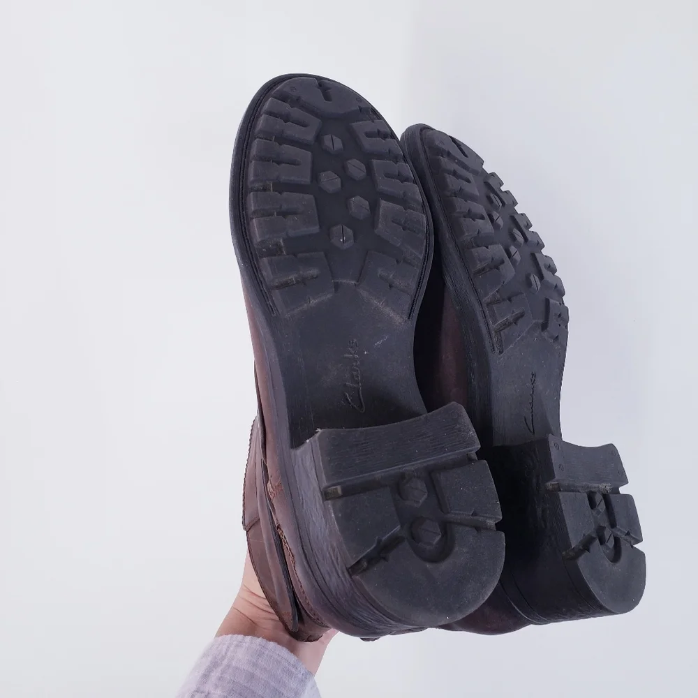 Brown Leather Ankle Boots with Wrap Strap - Picture 5 of 6